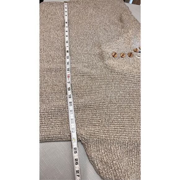 EDDIE BAUER MENS CABLE KNIT SWEATER BROWN BEIGE SIZE XL - Picture 7 of 8